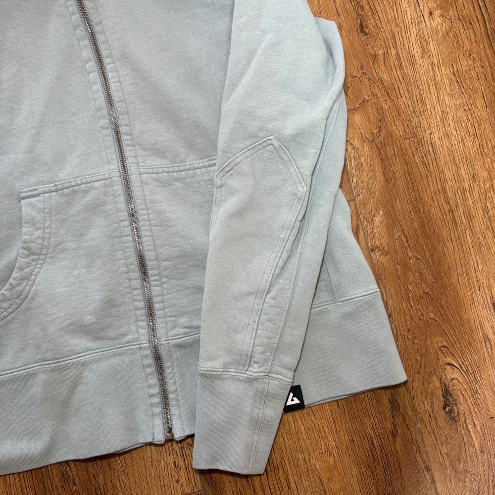 American Giant Full Zip‎ Hoodie USA Made Sweatshirt Light Blue Womens M Cotton - Picture 8 of 12